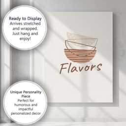 Minimalist Rustic Kitchen Bowls Abstract Illustration Canvas Wall Art Print Decor Picture Ready To Hang - thumbnail 3