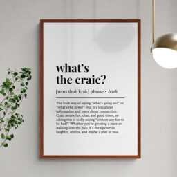 What's The Craic Irish Phrase Definition Gaelic Gift Wall Art Print - thumbnail 2
