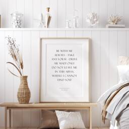 Be With Me Always - Romantic Print Wuthering Heights Quote Emily Bronte Wall Art Engagement, Wedding Or Anniversary Gift Unframed - thumbnail 3