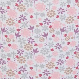 Floral Nursery Lampshade, Pink Purple Mini Flowers, Drum Shade - thumbnail 2