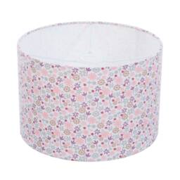 Floral Nursery Lampshade, Pink Purple Mini Flowers, Drum Shade - thumbnail 1