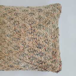 Moroccan Wool Cushion Cover, Handmade Berber Pillow, Multicoloured Vintage Rug Cushion, Tribal Throw 20''x20''/50x50 cm - thumbnail 2