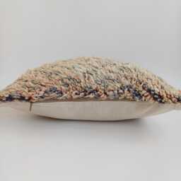 Moroccan Wool Cushion Cover, Handmade Berber Pillow, Multicoloured Vintage Rug Cushion, Tribal Throw 20''x20''/50x50 cm - thumbnail 3