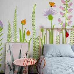 Floral Wall Decal, Blooming Flower Nursery Decor, Baby Girl Bedroom - thumbnail 2