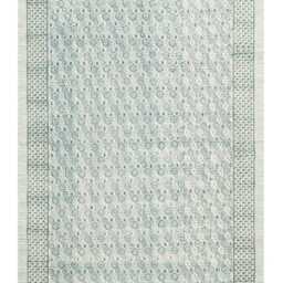 Floral Handmade Block Printed Rug Light Grey/ Beige Cotton Area Bedroom Large Hallway Custom Size 8x10 3x30 12x12 Feet - thumbnail 2