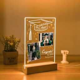 Personalised Graduation Photo Frame Night Light With Name, 2025 Led Lamp, Acrylic Graduate Plaque, Senior, Gifts For Her - thumbnail 3