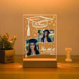 Personalised Graduation Photo Frame Night Light With Name, 2025 Led Lamp, Acrylic Graduate Plaque, Senior, Gifts For Her - thumbnail 2
