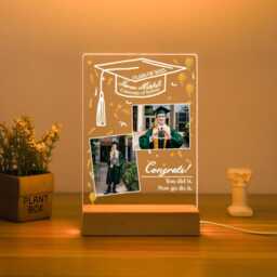 Personalised Graduation Photo Frame Night Light With Name, 2025 Led Lamp, Acrylic Graduate Plaque, Senior, Gifts For Her - thumbnail 4
