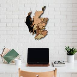 Wooden Scotland Map - World Wall Decor Optional Engraved Details - thumbnail 2
