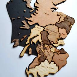 Wooden Scotland Map - World Wall Decor Optional Engraved Details - thumbnail 3