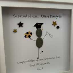 Personalised Graduation Gift, Congratulations Keepsake, Wall Decor, Class Of 2026, Graduating Gift Idea, Pebble Art Picture - thumbnail 2