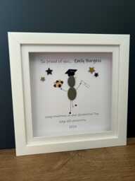 Personalised Graduation Gift, Congratulations Keepsake, Wall Decor, Class Of 2026, Graduating Gift Idea, Pebble Art Picture - thumbnail 1