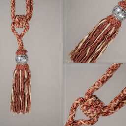 Luxury Curtain Tieback With Tassel - Disco Ball Holdback Modern Chenille Tie Back Decorative Drapery Home Decor - thumbnail 4