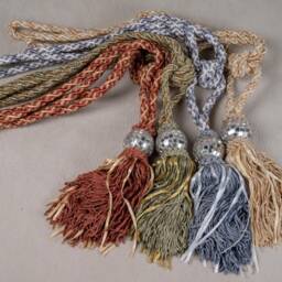 Luxury Curtain Tieback With Tassel - Disco Ball Holdback Modern Chenille Tie Back Decorative Drapery Home Decor - thumbnail 2