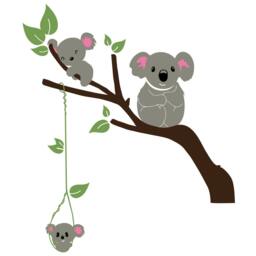 Koala Family Tree Branch Wall Decal - Nursery Vinyl Art Sticker - thumbnail 2