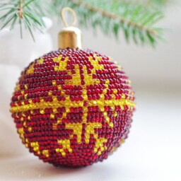 Christmas Ornaments Ball, Tree Decor, Beaded Balls, Home Decorations, Xmas Small Gifts For Kids, Gift, Modern - thumbnail 2