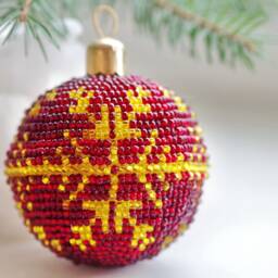 Christmas Ornaments Ball, Tree Decor, Beaded Balls, Home Decorations, Xmas Small Gifts For Kids, Gift, Modern - thumbnail 3