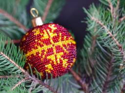 Christmas Ornaments Ball, Tree Decor, Beaded Balls, Home Decorations, Xmas Small Gifts For Kids, Gift, Modern - thumbnail 1