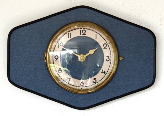 Mid Century Style Wall Clock - New 29cm Formica Handmade Blue Shabby Chic Vintage French Gift Off The Clocks