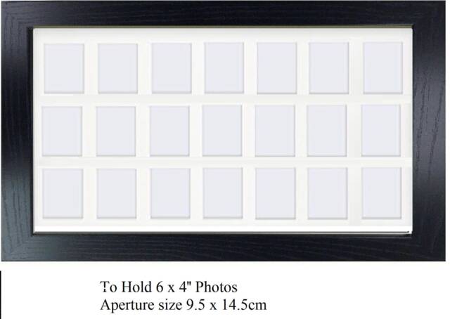 Multi Photo Picture Frame Black Veneer, Holds 21 4x6 Photos - image 1