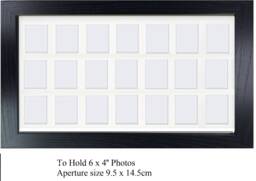 Multi Photo Picture Frame Black Veneer, Holds 21 4x6 Photos - thumbnail 1