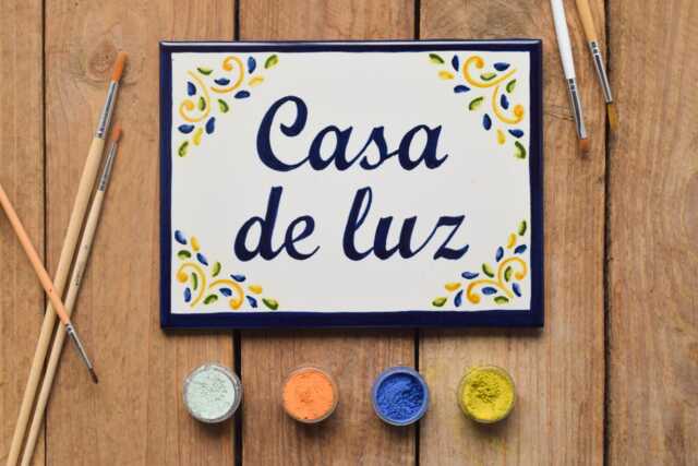Mexican Address Plaque, Talavera House Number Tile, Ceramic Sign, Outdoor Number, Personalized Sign - image 1