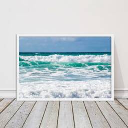 Framed Beach Seascape Print Waves & Horizon, Choice Of Frame Colors - thumbnail 3