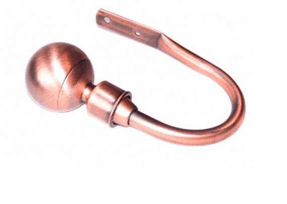Brushed Burnished Bronze Copper Metal Ball Curtain Tiebacks Hold Backs 1 Pair Hd
