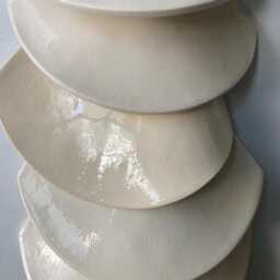 Extra Large Ceramic Tile Wall Hanging Handmade Neutral Decor - thumbnail 2