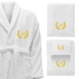 Bath Towels & Personalized Bathrobe - Ref. Laureado Gold