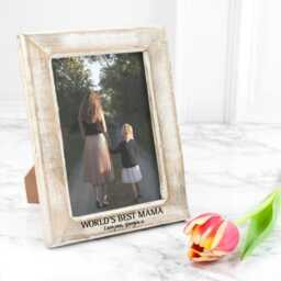 Personalised Photo Frame With White Wood Effect