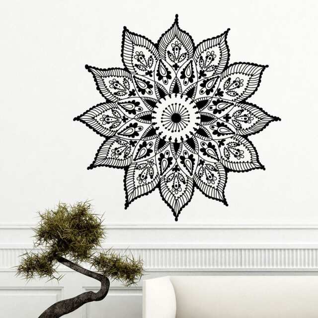 Wall Decal Mandala - Yoga Stickers Bohemian Bedroom Decor Studio Decor- Art Namaste Ar342 - image 1