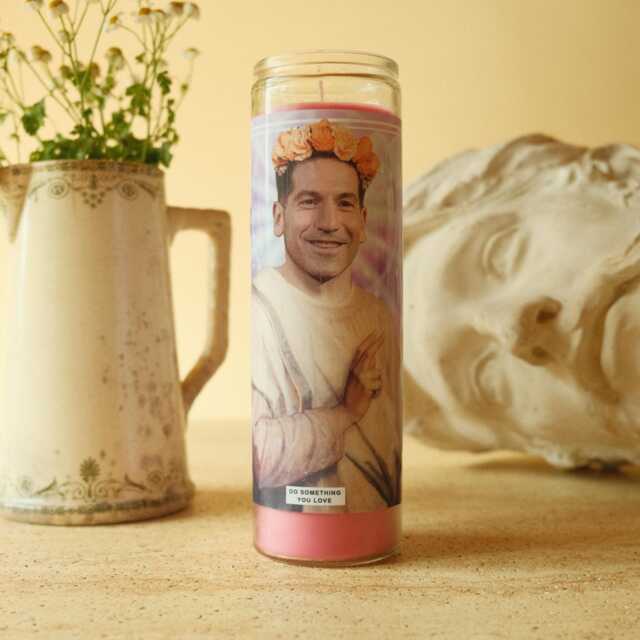 Saint Jon Bernthal Prayer Candle Scented Vegan Soy Wax, 8 - image 1