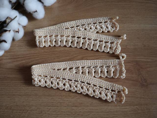 Crochet Curtain Tie Backs in Beige, Custom Order Available - image 1