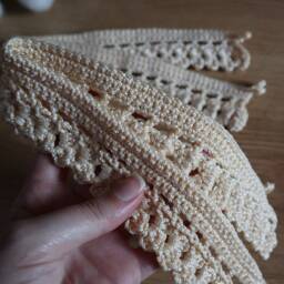 Crochet Curtain Tie Backs in Beige, Custom Order Available - thumbnail 3