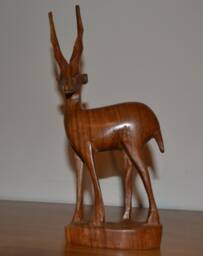 Vintage Decorative Wooden Figure, Water Buck, Wood - thumbnail 3