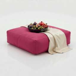 Pink Bean Bag Floor Cushion Square Water Resistant Outdoor Seat - thumbnail 1