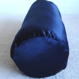 Blue Satin Bolster Pillow Cover 6x16 Navy 16 - thumbnail 3