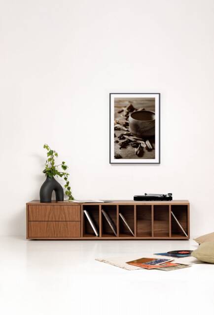 Vinyl Record Cabinet, Walnut, Marigold. Storage. Scandinavian & Loft Style. Hand-Made - image 1