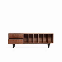 Vinyl Record Cabinet, Walnut, Marigold. Storage. Scandinavian & Loft Style. Hand-Made - thumbnail 3