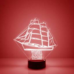 Light Up Sail Boat, Custom Engraved Night Light, Personalized Free, 16 Color Options With Remote Control, Boat - thumbnail 4