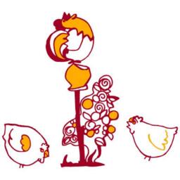 Kids Wall Decal Cockerel & Hens, Hand Drawn Sticker, Vinyl Wall Farm Children's Room Sticker - thumbnail 2