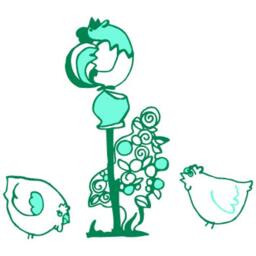 Kids Wall Decal Cockerel & Hens, Hand Drawn Sticker, Vinyl Wall Farm Children's Room Sticker - thumbnail 3