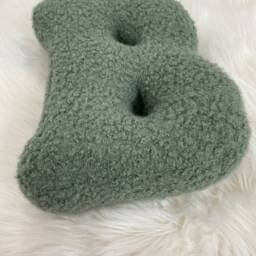 Personalized Boucl?? Letter Pillow Pink Nursery Decor, Sage Cushion - thumbnail 4