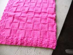 Hand Knitted Baby Blanket in Pink. It Also Comes A Variety Of Colors - thumbnail 1
