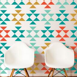 Mid Century Modern Triangle Wall Decal - Tribal Art Stickers - thumbnail 1