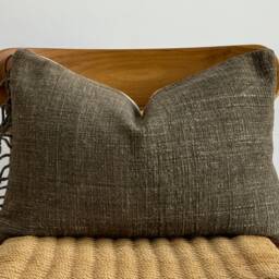 Handwoven Hemp Lumbar Pillow Cover Vintage Karen Batik With Fringes - thumbnail 2