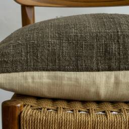 Handwoven Hemp Lumbar Pillow Cover Vintage Karen Batik With Fringes - thumbnail 3