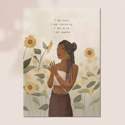 Yoga Girl Art Print, Mindful Art, Room Decor, Meditation Gift For Teachers, Mantra Poster, Wall - thumbnail 2