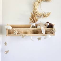 Celestial Bunting ~ Felt Stars, Moon + Clouds - Boho Nursery Decor By Little Wild One - thumbnail 3